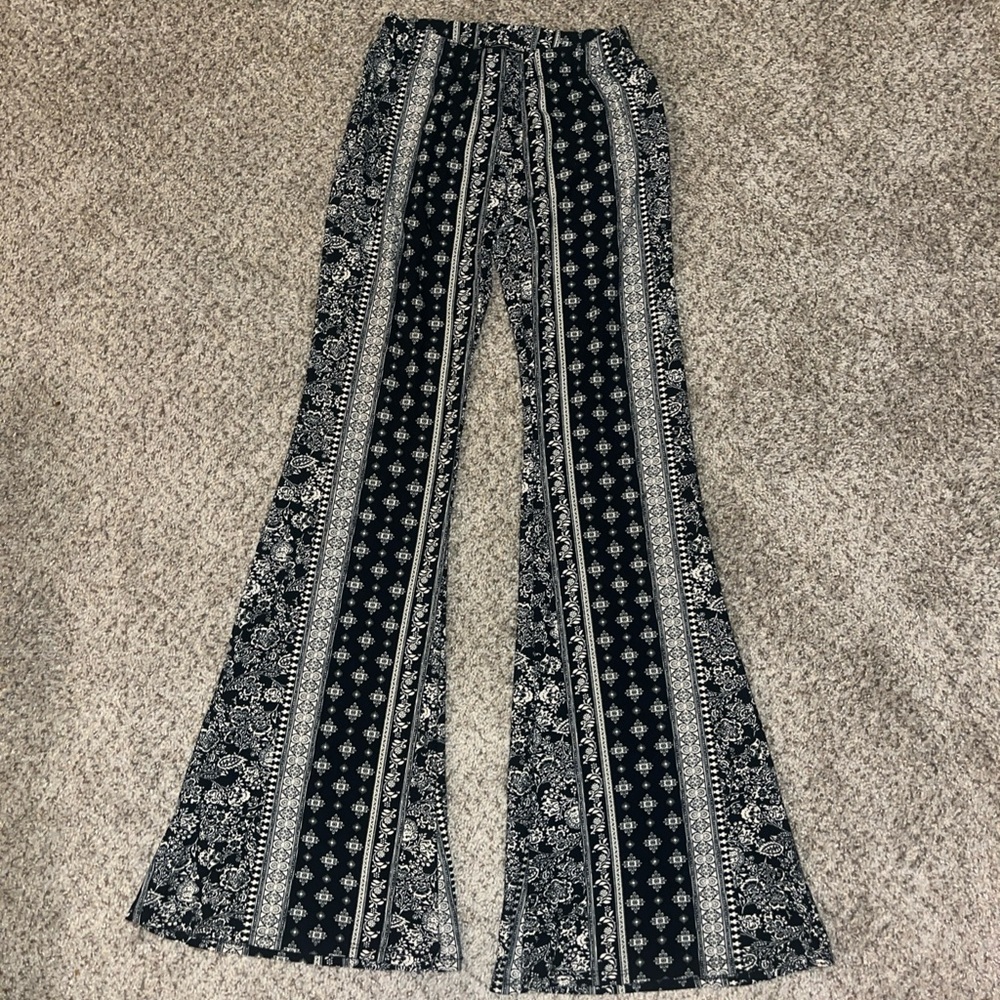 Vibe Black and White Flare Pants